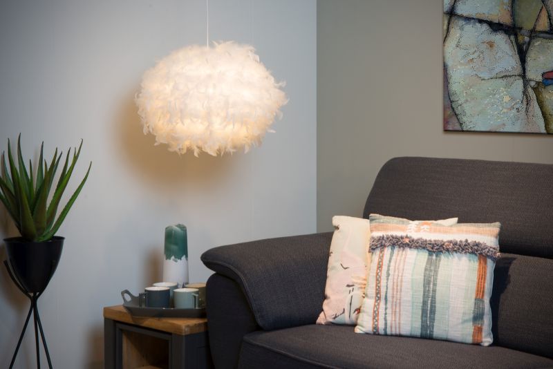 Lucide GOOSY SOFT - Závesné svietidlo - Ø 50 cm - 1xE27 - biele